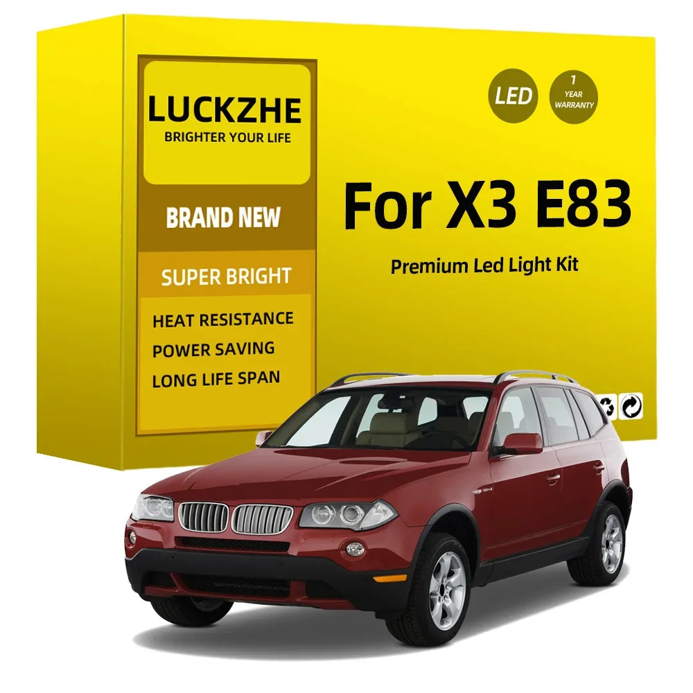 15-Piece LED Interior Light Kit for BMW X3 E83 2004-2006 - Canbus Dome Map Door Trunk Bulbs | AUTOKITSHOP
