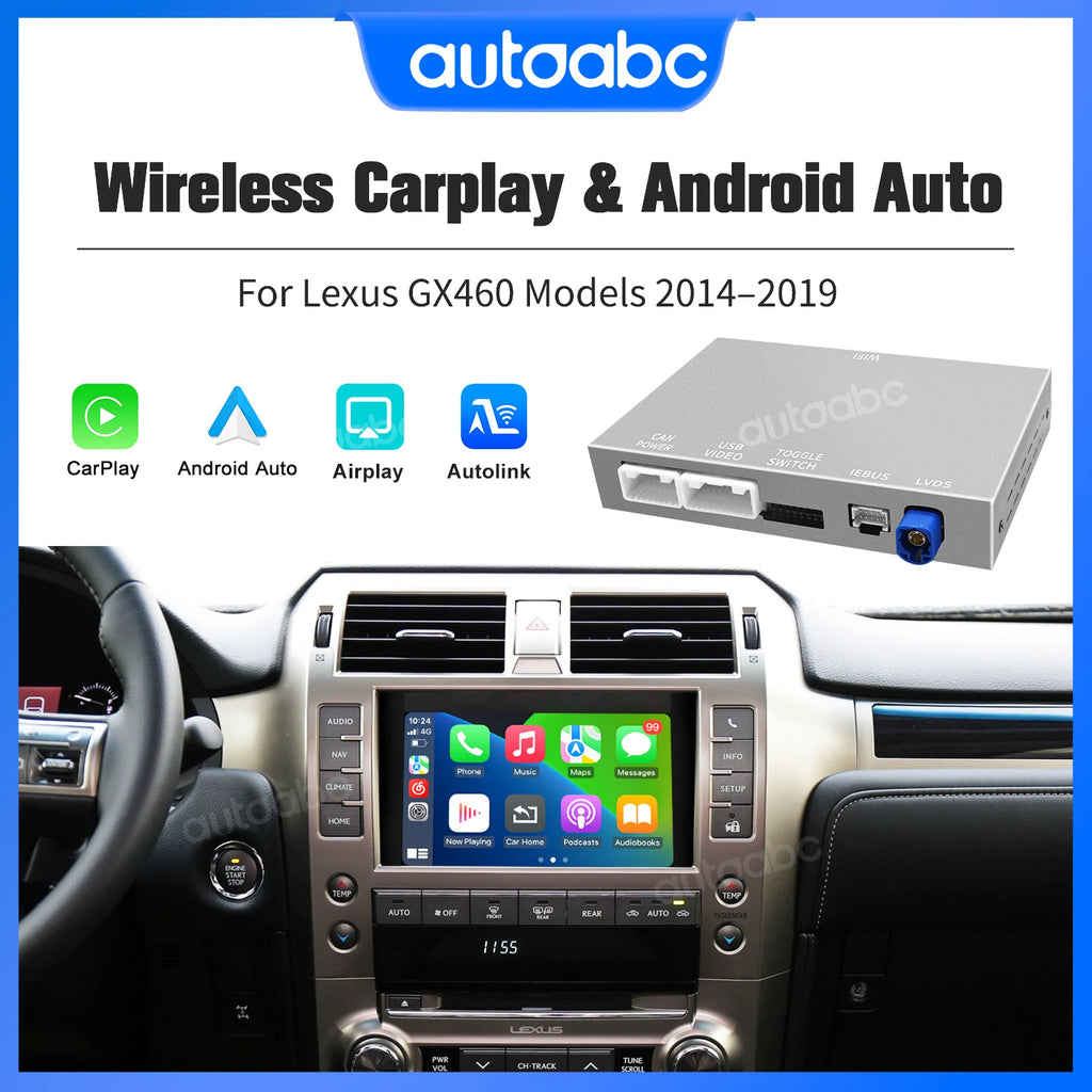 Wireless Apple Carplay For Lexus GX460 2014-2019 with Android Auto Airplay Camera Mirror L | AUTOKITSHOP