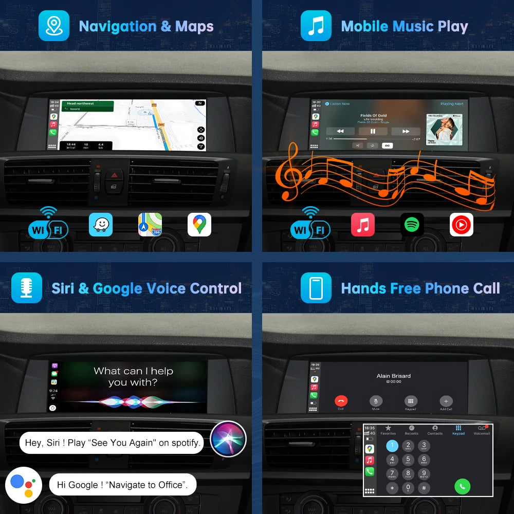 Road Top Wireless Carplay Decoder Interface For BMW X3 F25 X4 F26 2011-2016 CIC NBT EVO Wi | AUTOKITSHOP
