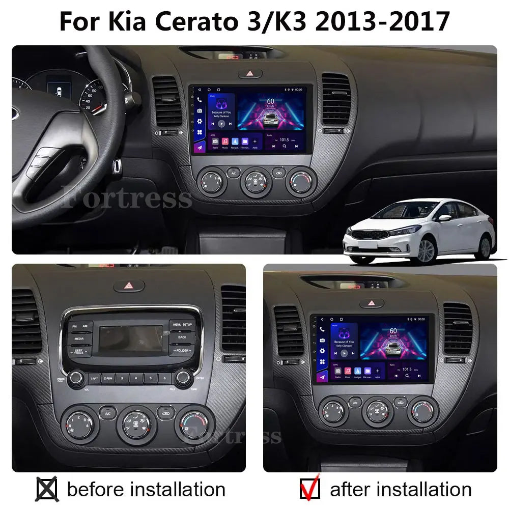 Android 16 For Kia Cerato 3 K3 Forte 2013 2014 2015 2016 2017 2018 Car Auto Radio Multimed