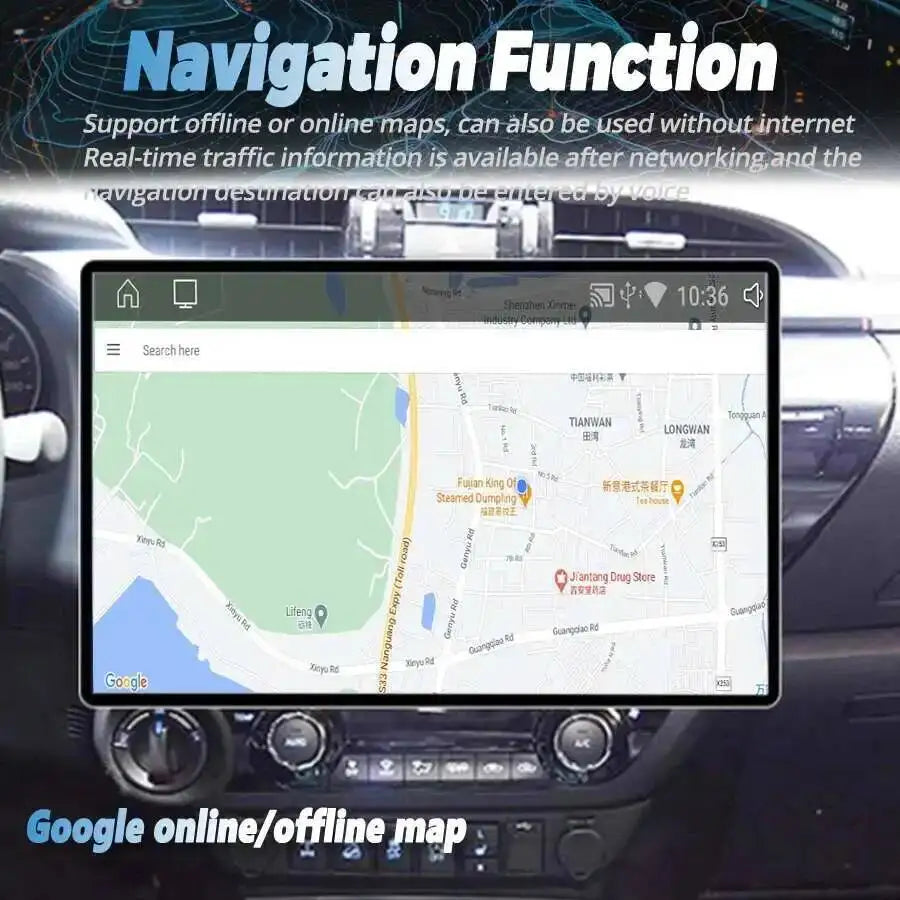 13.3 inch Android 15 Carplay Auto for Toyota Hilux 2016 2020 Multimedia Navigation GPS Car