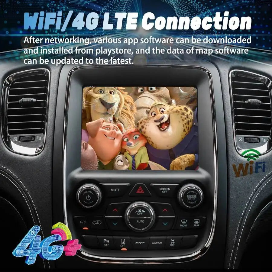 Navigation 8.4" Android 15 Wireless Qled Screen Multimedia Video Player GPS Radio For Dodg