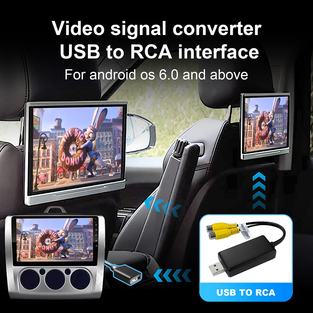 USB To CVBS RCA Video Output Adapter Box Interface Connect to Monitor Display Device For A