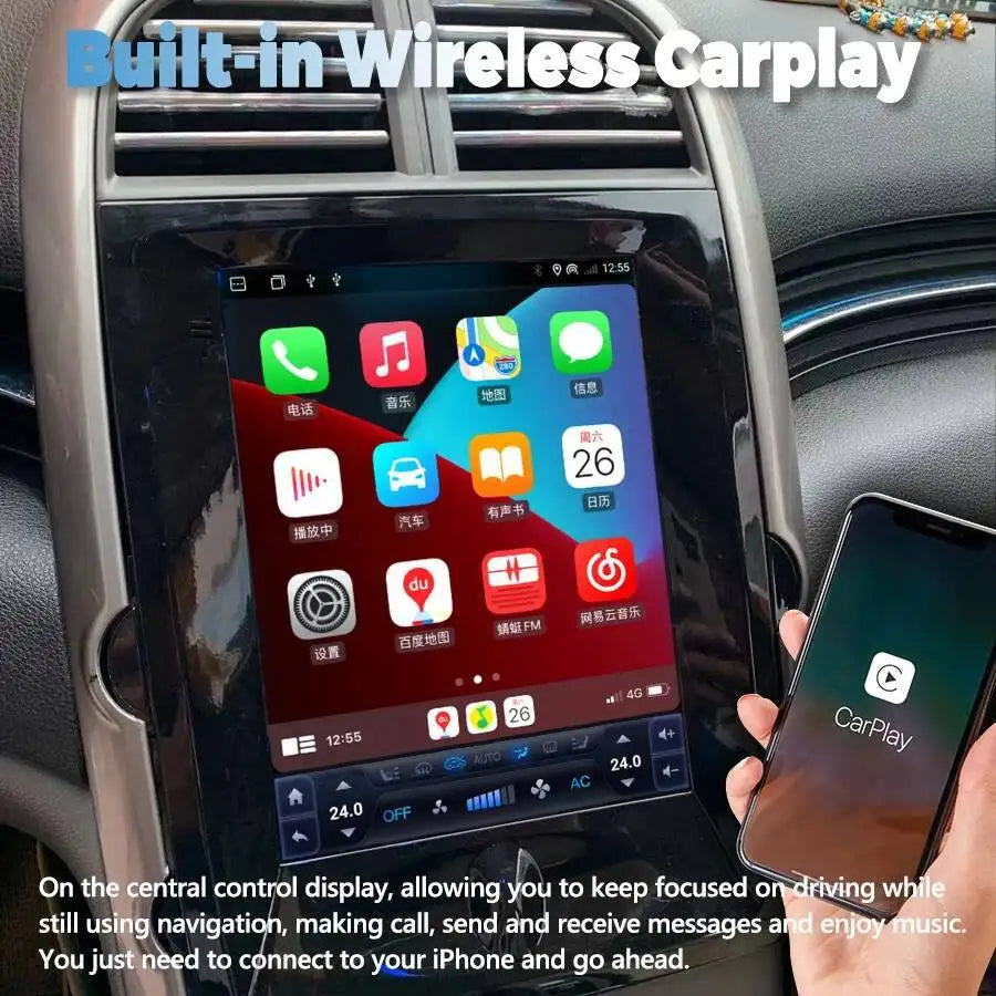 9.7'' GPS CarPlay Android 15 Car Screen For Chevrolet Malibu XL 2012 2013 2014 2015 Radio