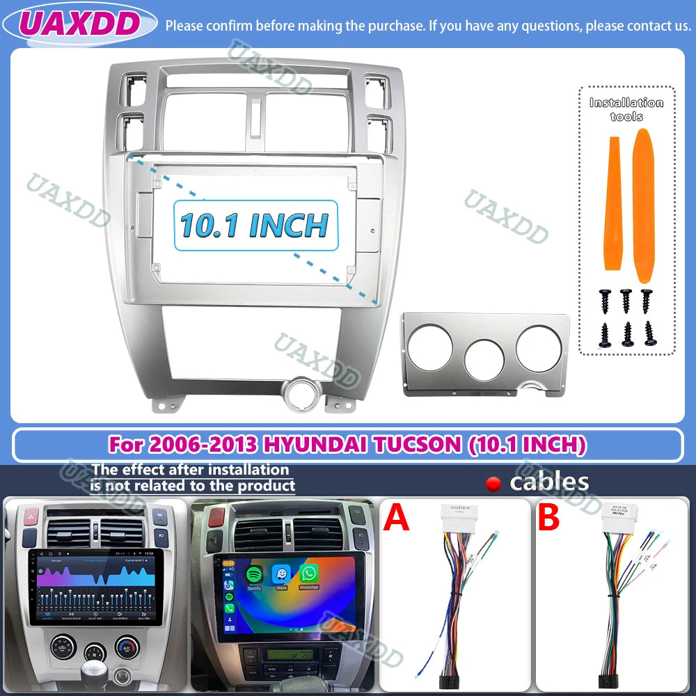 For 2006-2013 Hyundai TUCSON 10inch Car stereo radio Android frame panel fascia cable vide