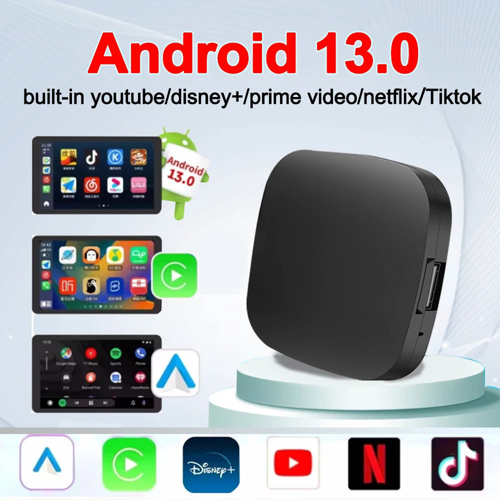 Wired to Wireless Carplay Android Auto Adapter WiFi For Youtube Nexflit Cars Smart Ai Box