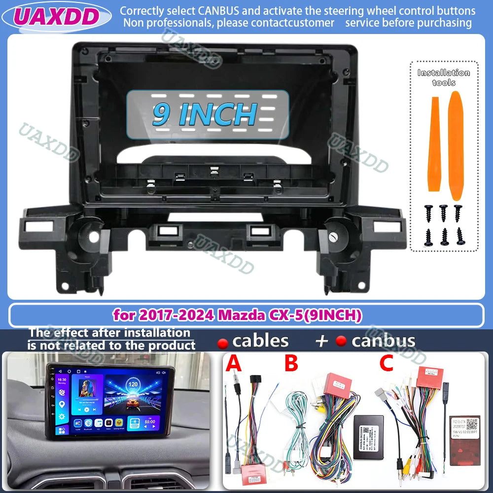 9 Inch Car Frame Fascia Adapter Canbus Box Decoder Android Radio Dash Fitting Panel Kit Fo