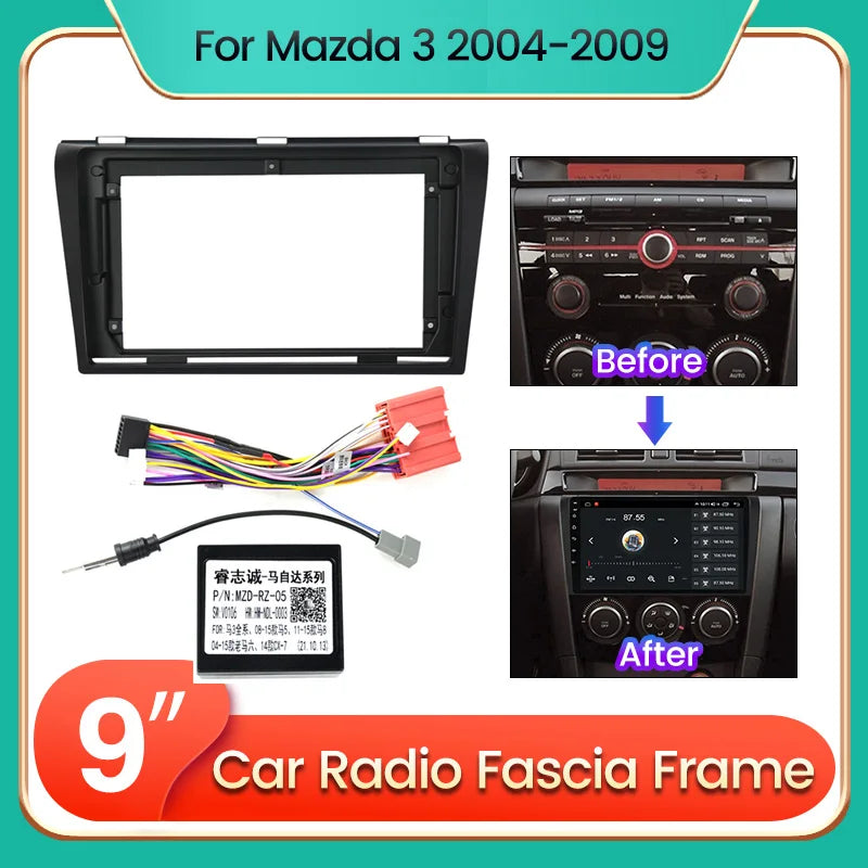 Car Radio Stereo Fascia for Mazda 3 2004 2005 2006 2007 2008 2009 Multimedia Dashboard Pan | AUTOKITSHOP