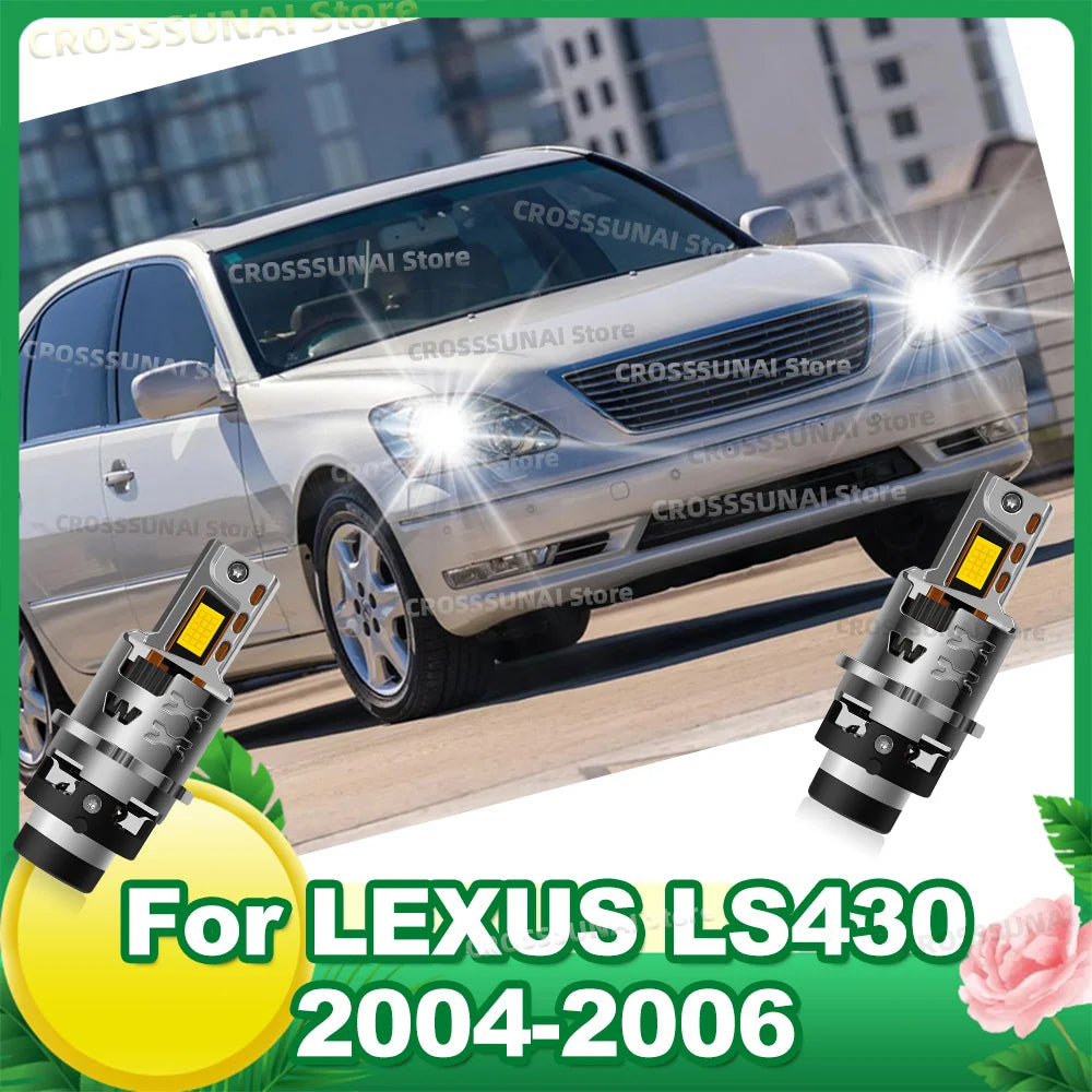 Led Headlight HID 1:1 Xenon Bulb Auto Light CSP Chip 6000K Plug&Play For LEXUS LS430 2004