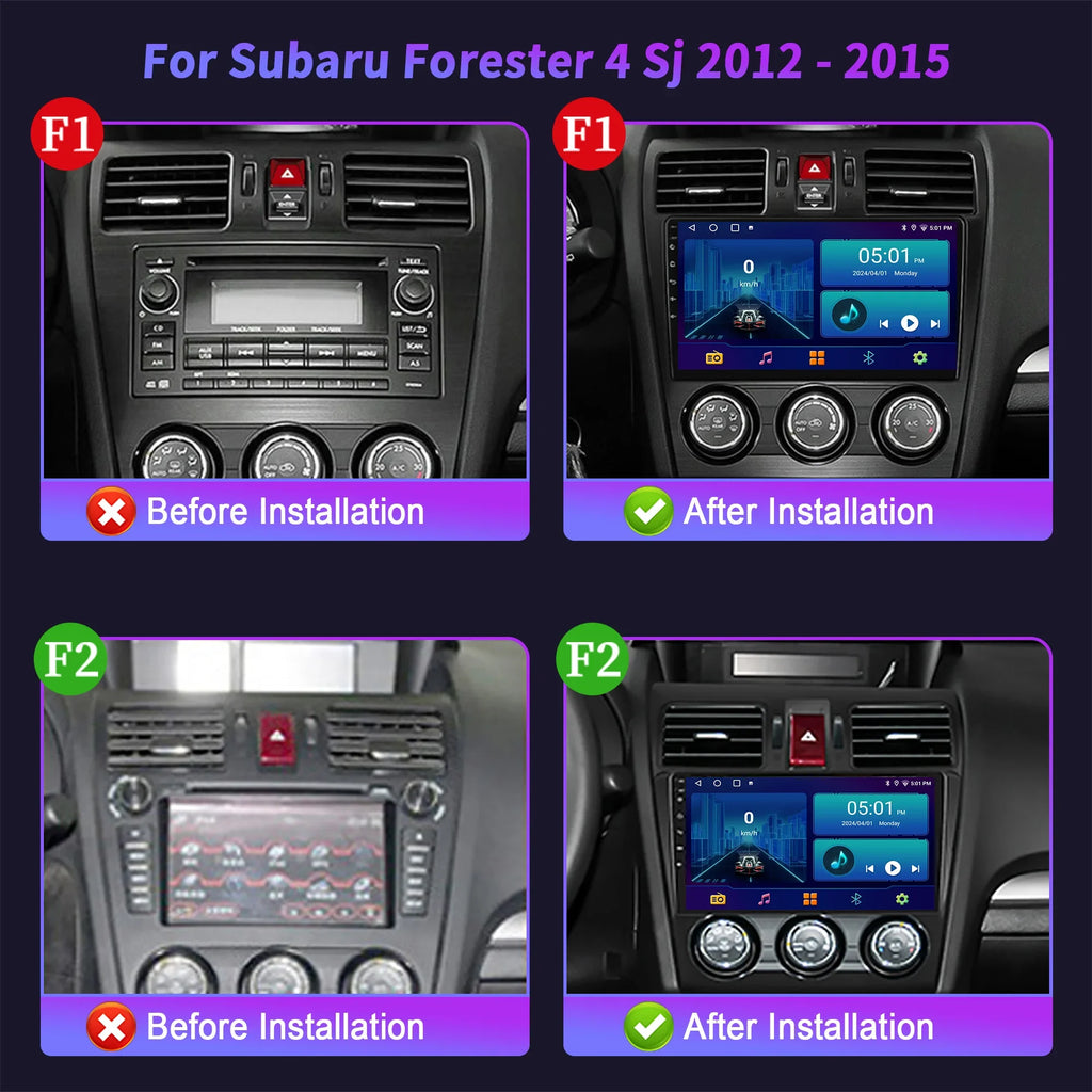 For Subaru Forester 4 Sj 2012-2015 Car Radio Navigation 4G GPS Wireless Carplay Android Au
