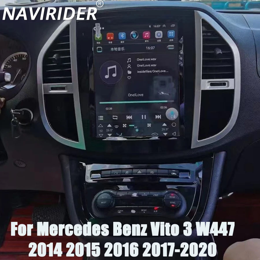 Car Screen Multimedia Video Player 12.1" GPS Navi For Mercedes Benz Vito 3 W447 2014 2015