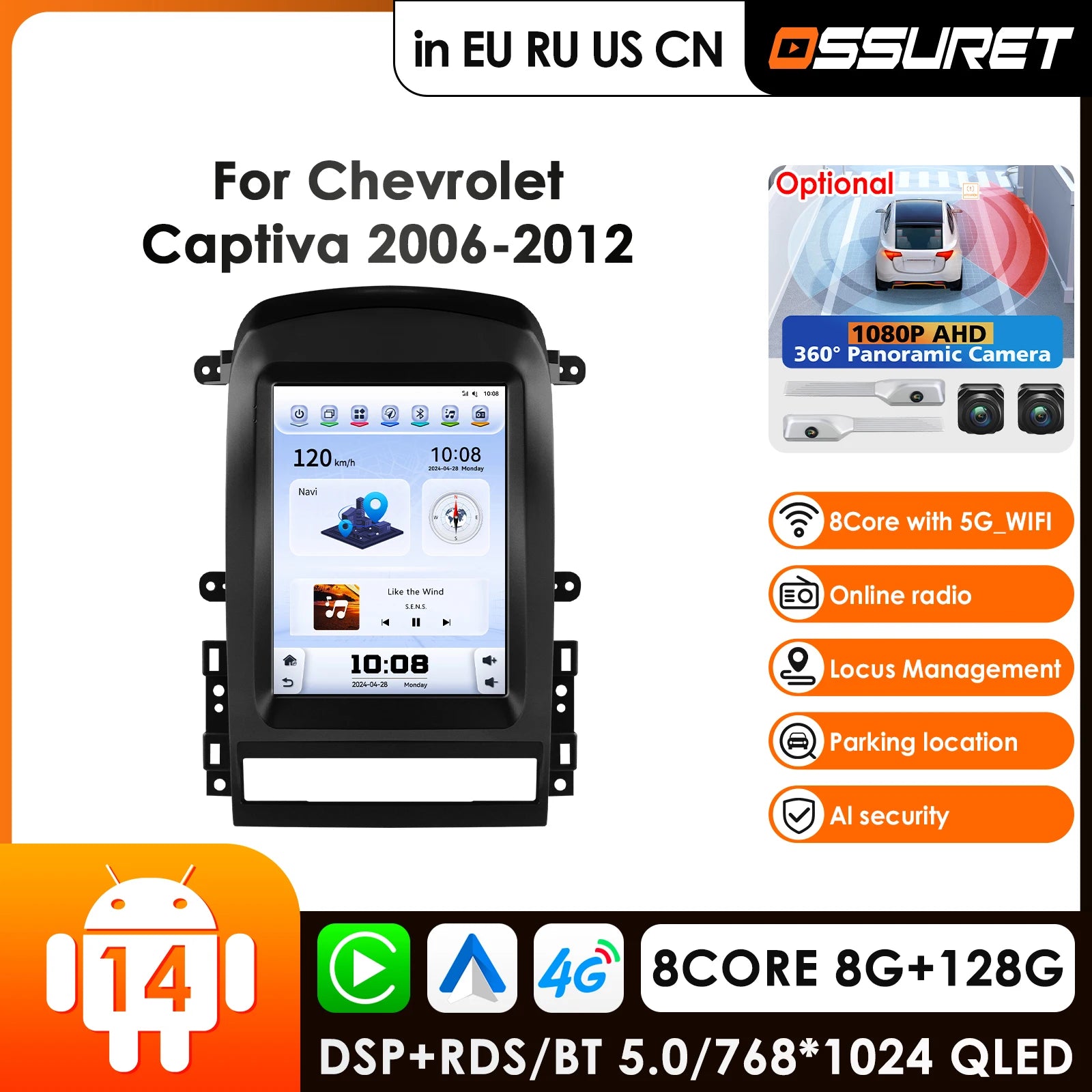 9.7" Android Car Radio GPS for Chevrolet Captiva Sport 2006-2012 - AI Voice 2 Din Carplay 4G WIFI