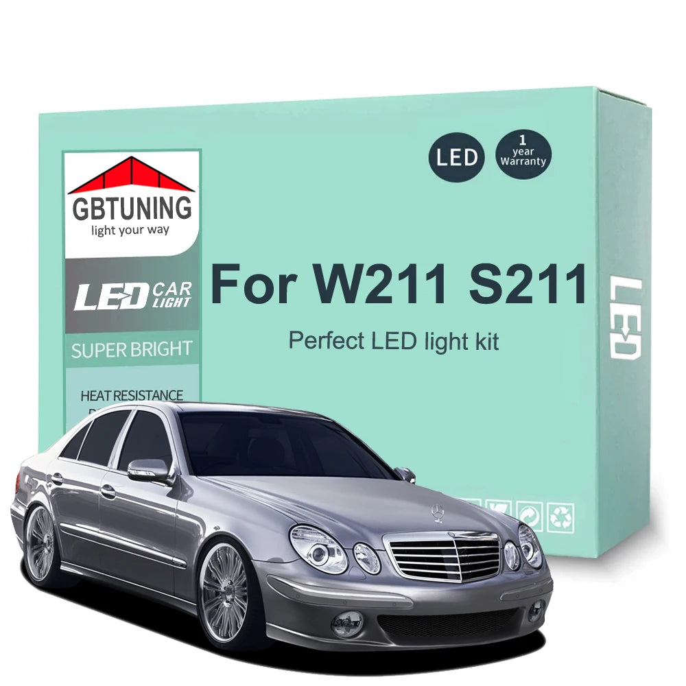 LED Interior Light Kit for Mercedes Benz E Class W211 S211 E270 E300 E320 E350 E500 2002-2008 - Canbus Dome Map Door ...