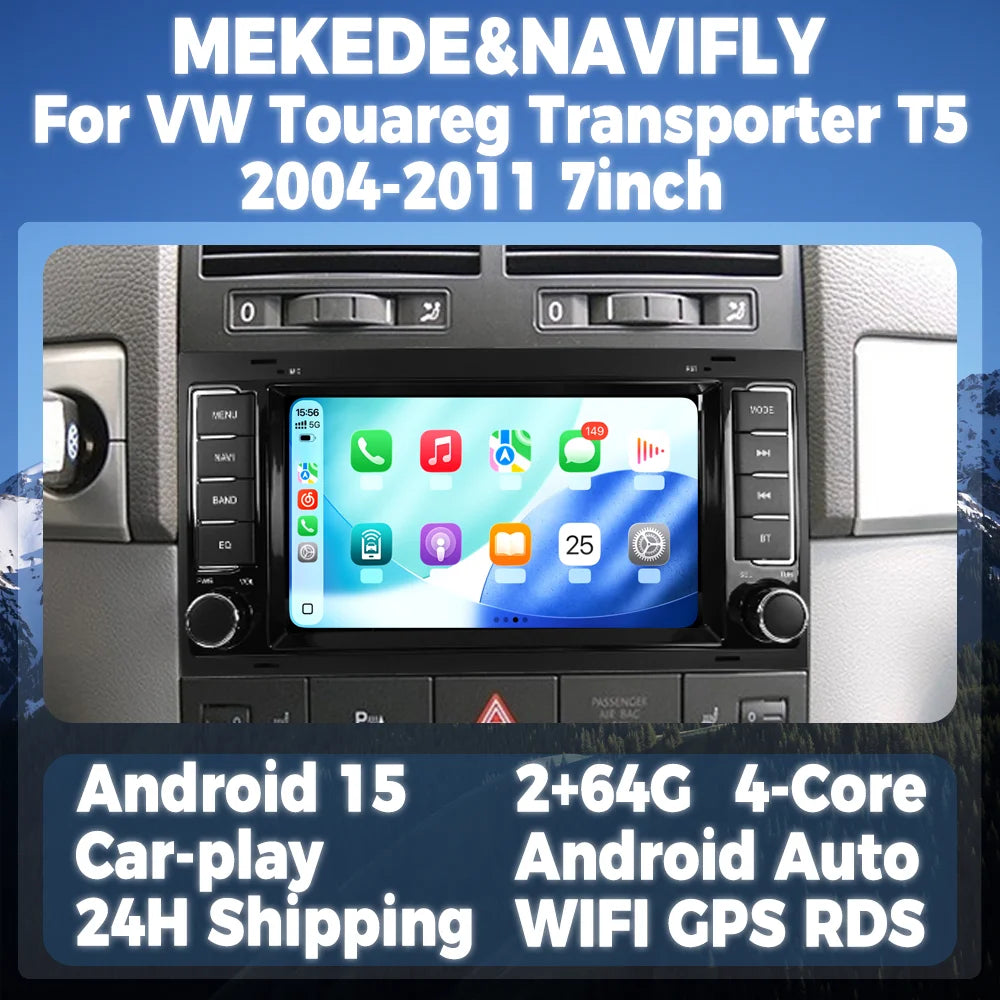 For VW Touareg Transporter T5 2004-2011 7INCH Android 15 Car Radio Multimedia Video Player