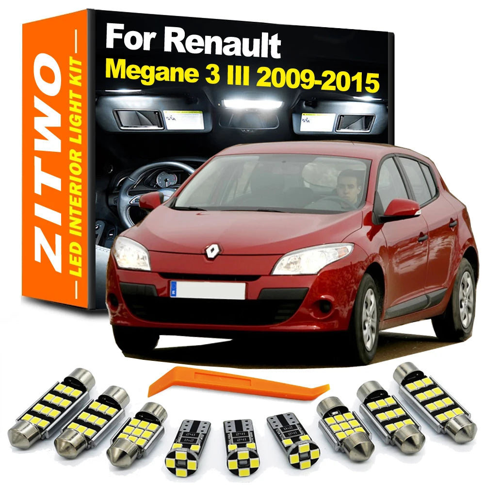 ZITWO Car LED Bulb Interior Dome Reading Trunk Light Kit For Renault Megane 3 III MK3 Hatchback Estate Grandtour Coupe 2009-2015