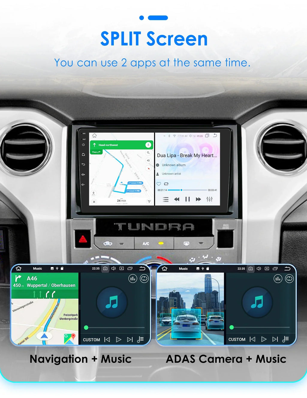Android Auto Car radio For Toyota Tundra XK50 2014-2021 Multimedia player 4G wireless Carp