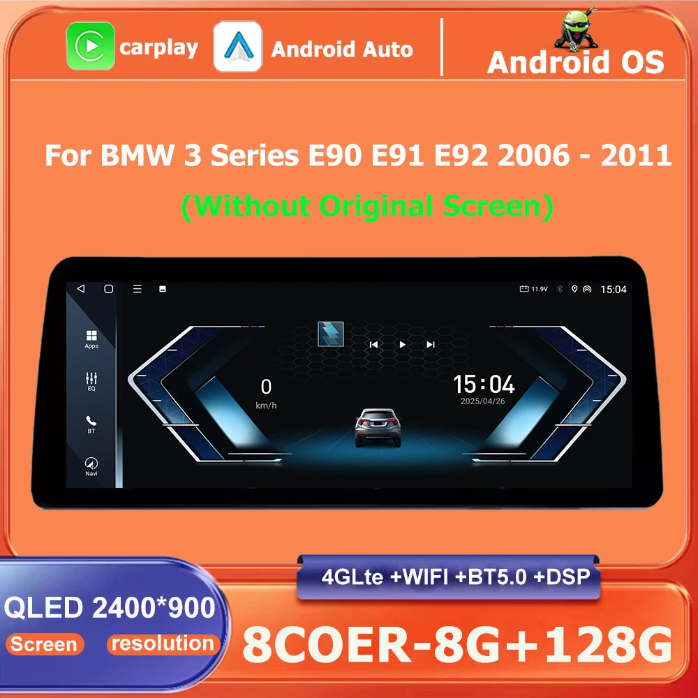 Android 16 Car Radio Multimedia Carplay Auto For BMW 3 Series E90 E91 E92 2006 - 2011 With