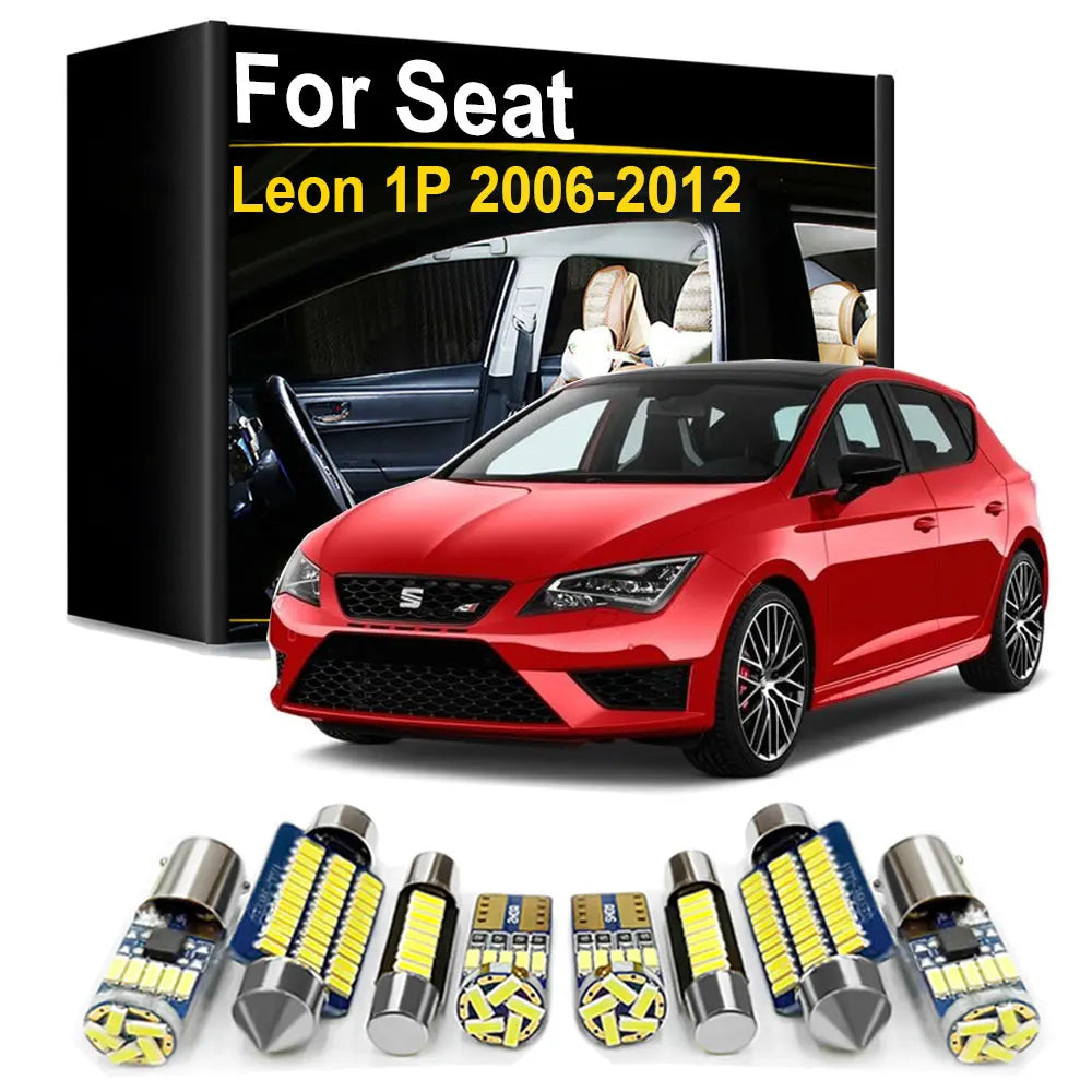11-Piece LED Interior Light Kit for Seat Leon 2 MK2 1P - Canbus Error-Free Bulbs | AUTOKITSHOP