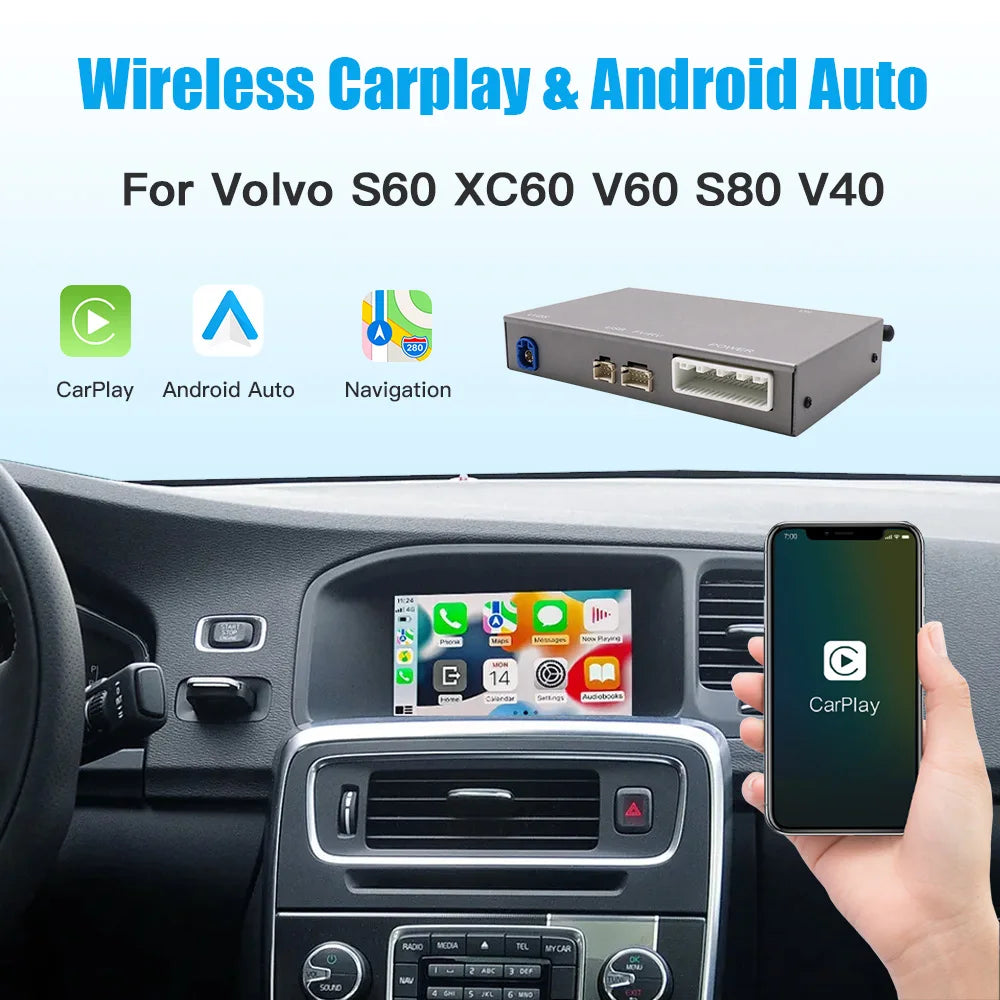 Wireless CarPlay Android Auto interface Decoder Box For Volvo xc60 s60l v60 v40 s60 S80 Mu