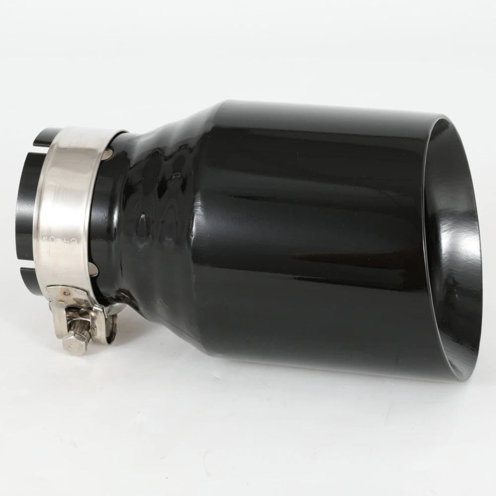 1 PC Car Modified Stainless Steel Glossy Black Exhaust Pipe Universal Bevel Edeg Shiny Muffler T - Automotive LED Light