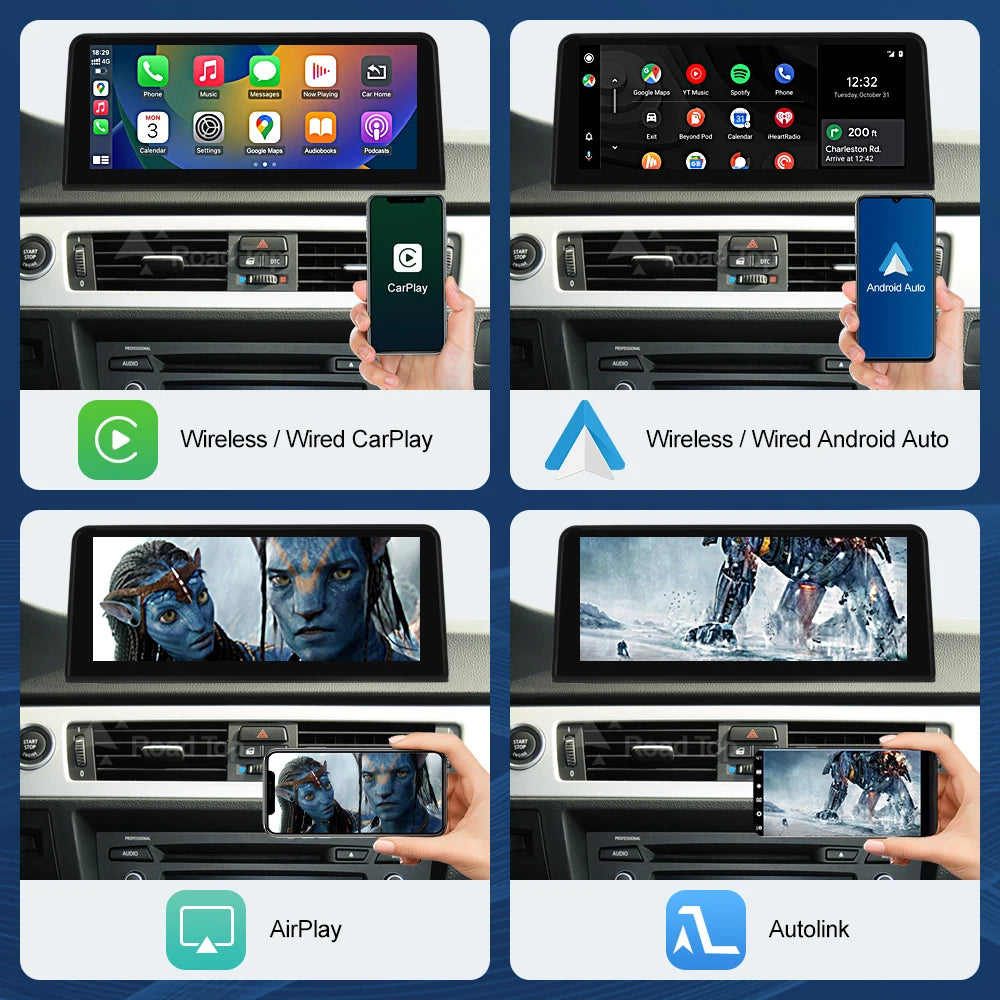 1920*720 Wireless CarPlay Android Auto Multimedia For BMW 3 Series E90 E91 E92 E93 205-201 | AUTOKITSHOP