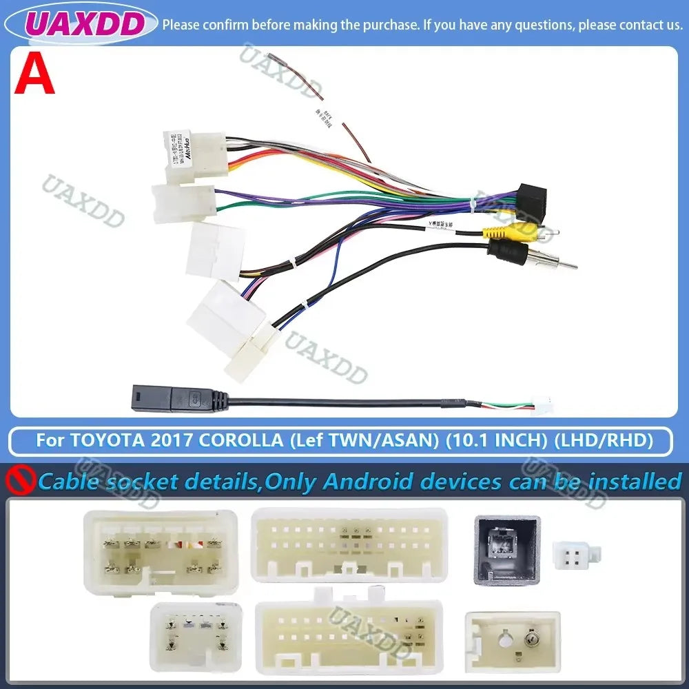 For 2017-2019 Toyota Corolla Levin 10.1INCH Car Android frame panel fascia cable video har