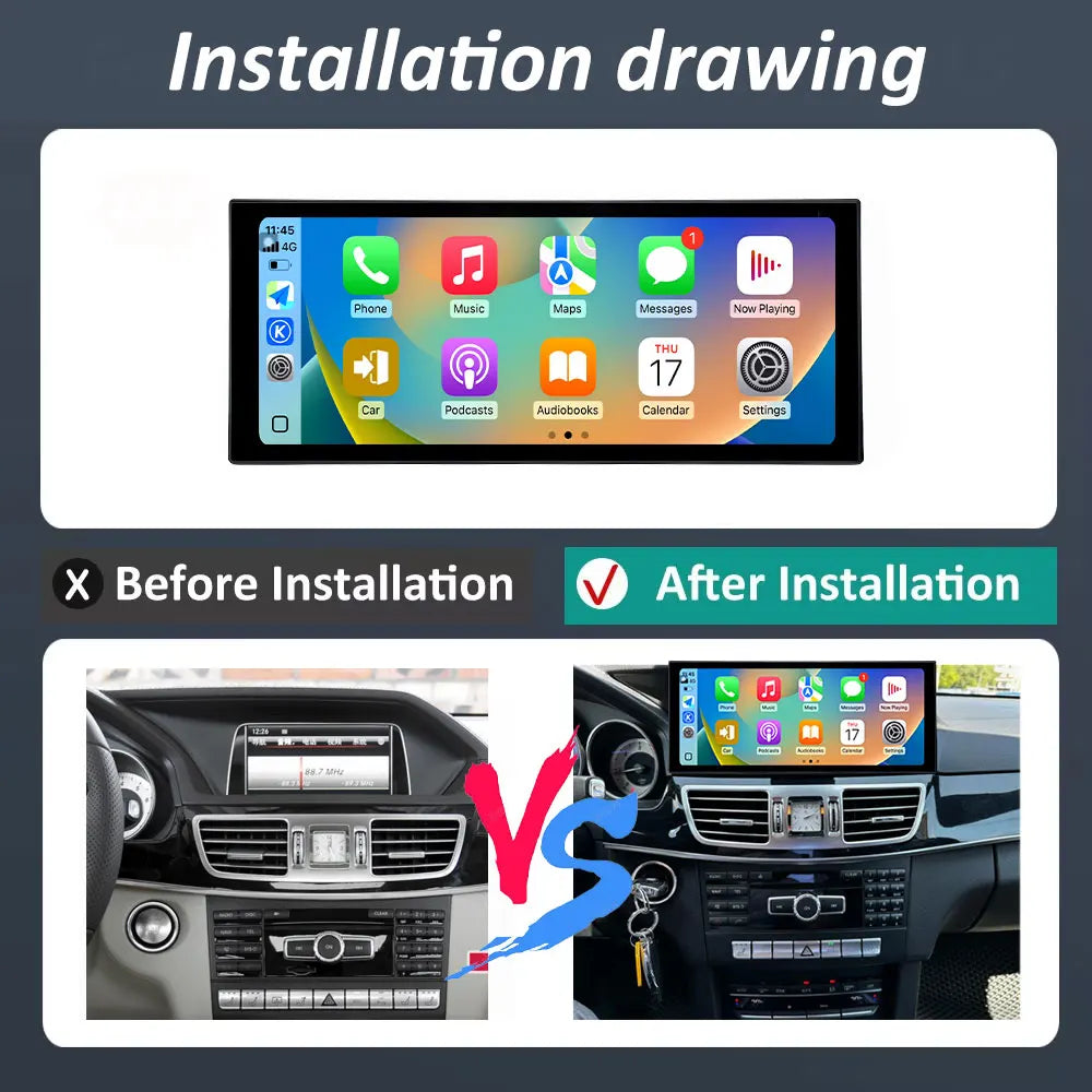 for Benz E CALSS W212 2009 - 2016 Ultra-thin QLED Screen Android 16 Auto Carplay Car Multi