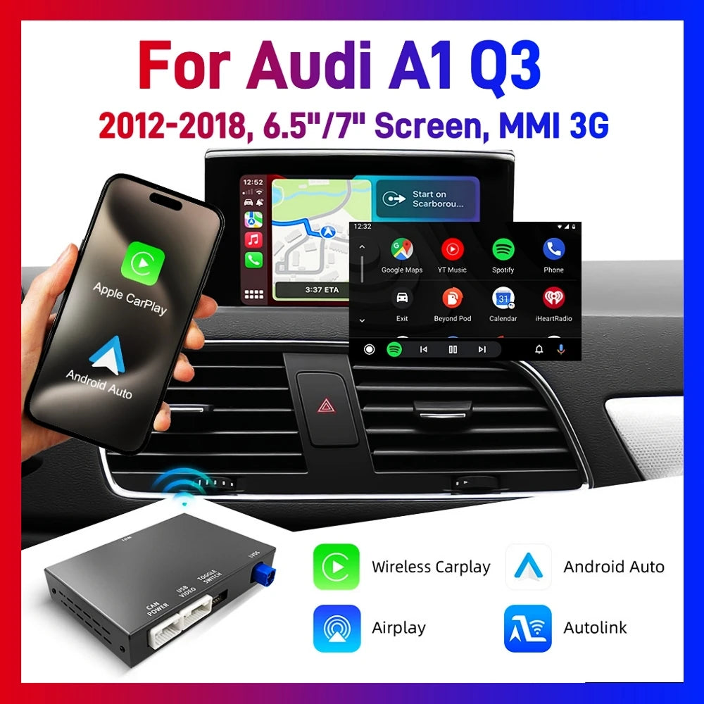 OEM Screen Upgrade Decoder Box for Audi A1 Q3 2012-2018 6.5"/7" Screen MMI 3G with Wiresle | AUTOKITSHOP