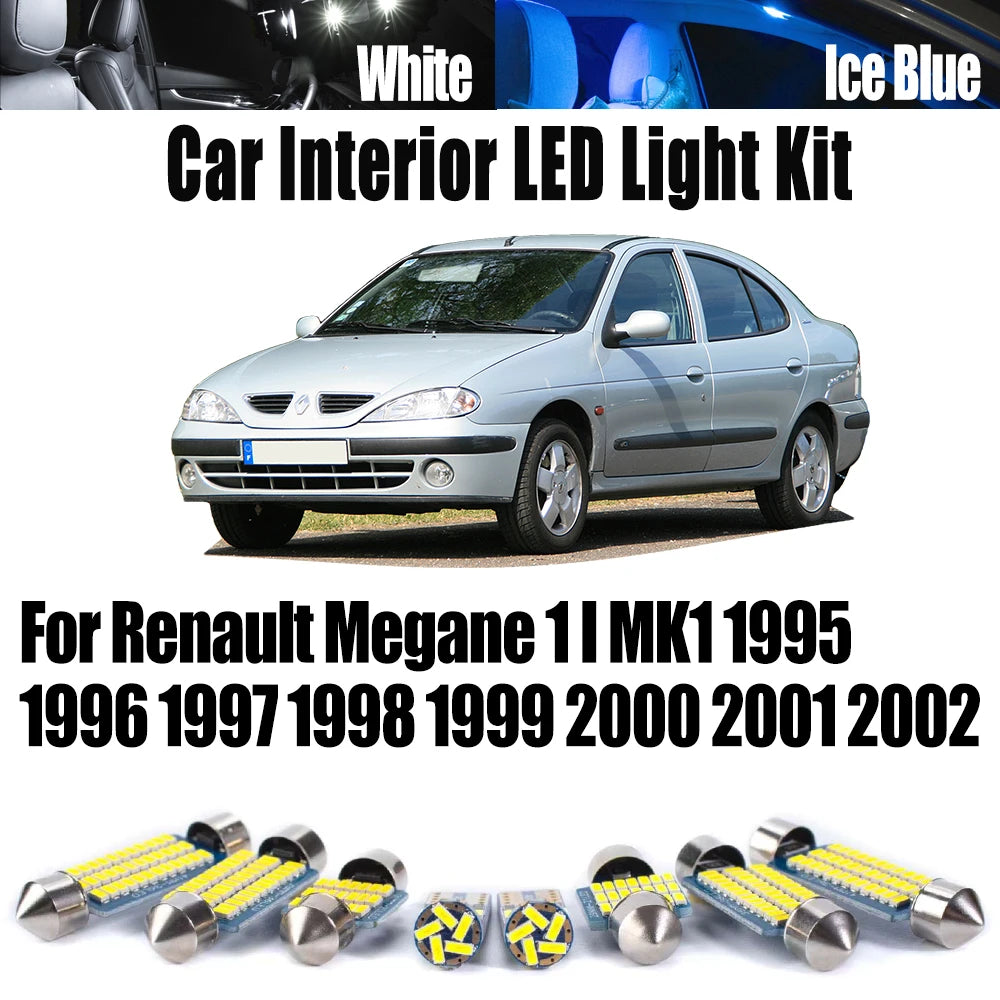 10-Piece LED Interior Light Kit for Renault Megane 1 I MK1 - Canbus Error-Free Bulbs | AUTOKITSHOP