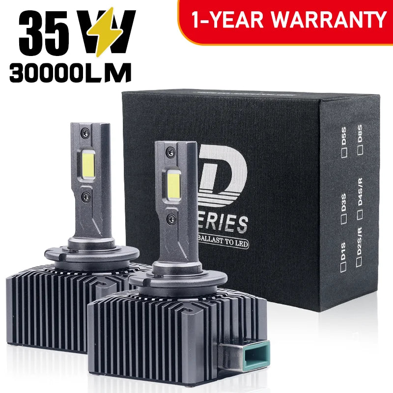 D SERIES D1S LED Car Headlights HID Bulbs D2S D3S D4S D5S D8S Turbo Lights 30000LM 6000K A