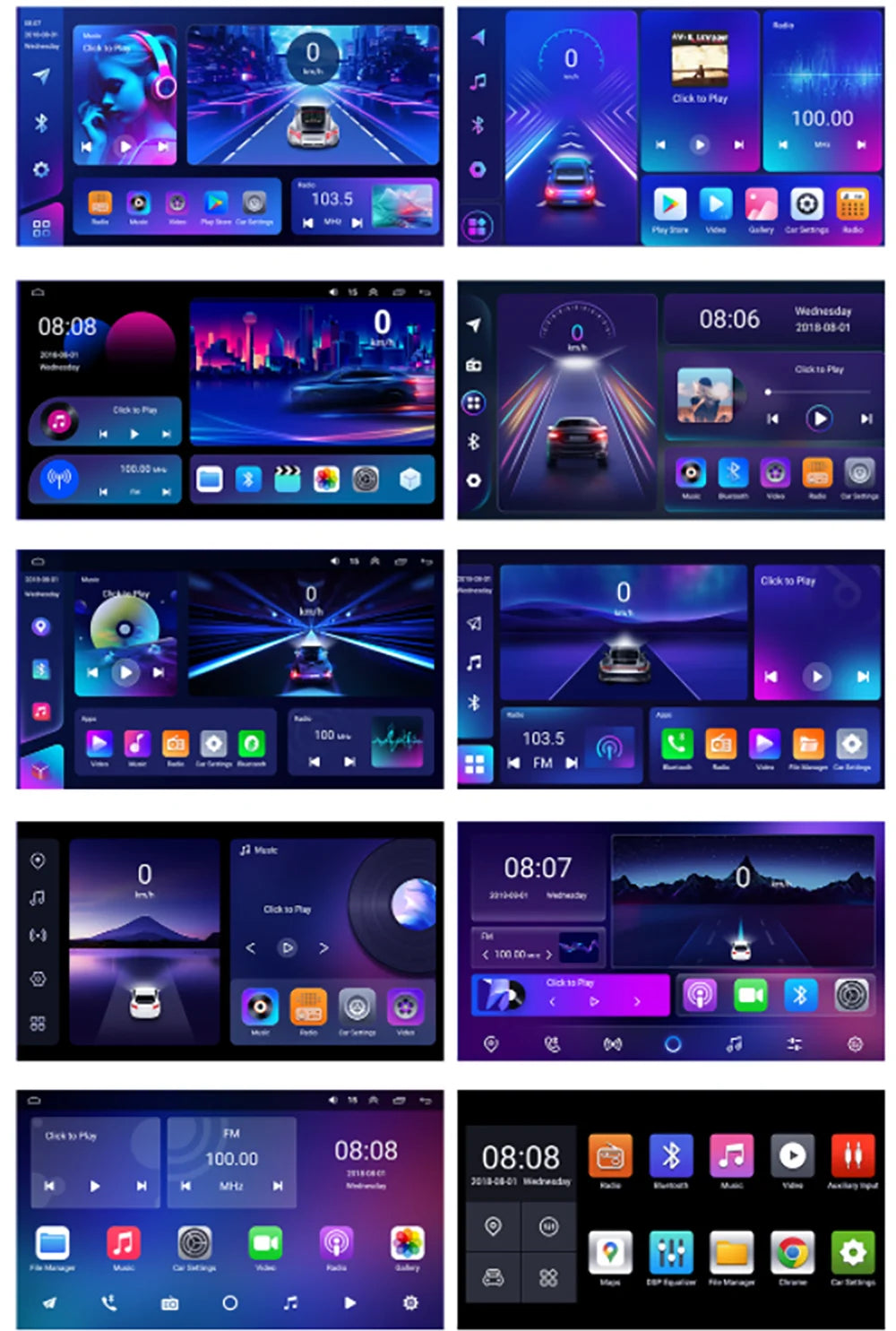 7/9/10 inch Universal Android 13 Car Radio 64G Autoradio android 2 Din car radio GPS BT Central Multimedia Smart car systems