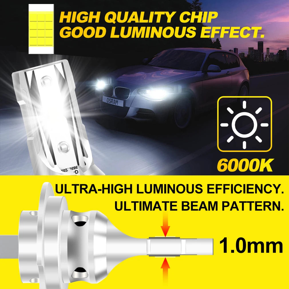 XSTORM H7 LED Headlight Canbus 15CSP CHIPS 60000LM 200W Car Headlight Bulbs NO Error Canbu