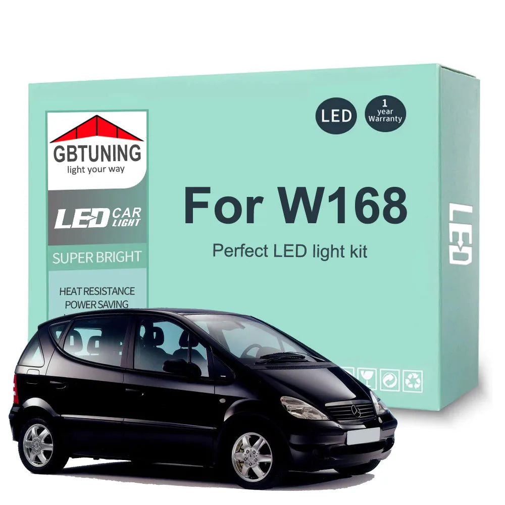 9-Piece LED Interior Light Kit for Mercedes Benz MB A Class W168 1997-2004 - Canbus Dome Map Door Trunk Bulbs | AUTOK...