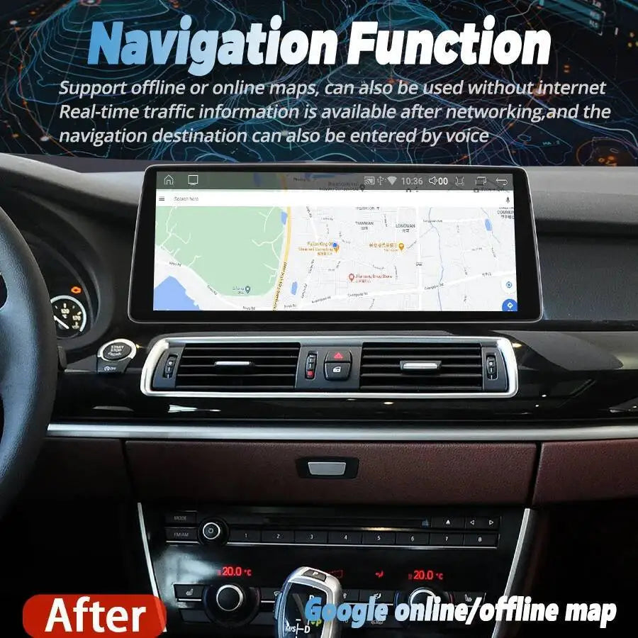 Navirider BT CarPlay Navi Car Multimedia Video Player HU Android 14 For BMW 5 Series GT F0