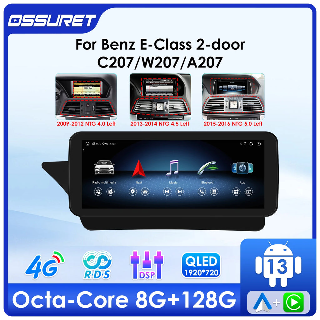 Android 13 Auto Car intelligent systems radio For Mercedes Benz E-Class C207 W207 A207 NTG