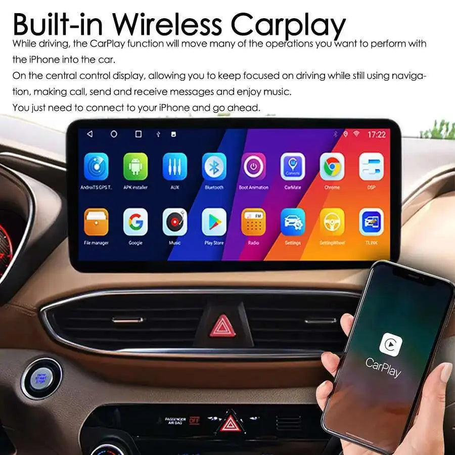 12.3'' IPS Screen Car Music Stereo For HYUNDAI KONA 2018 2019 Android 13 CarPlay Navigatio