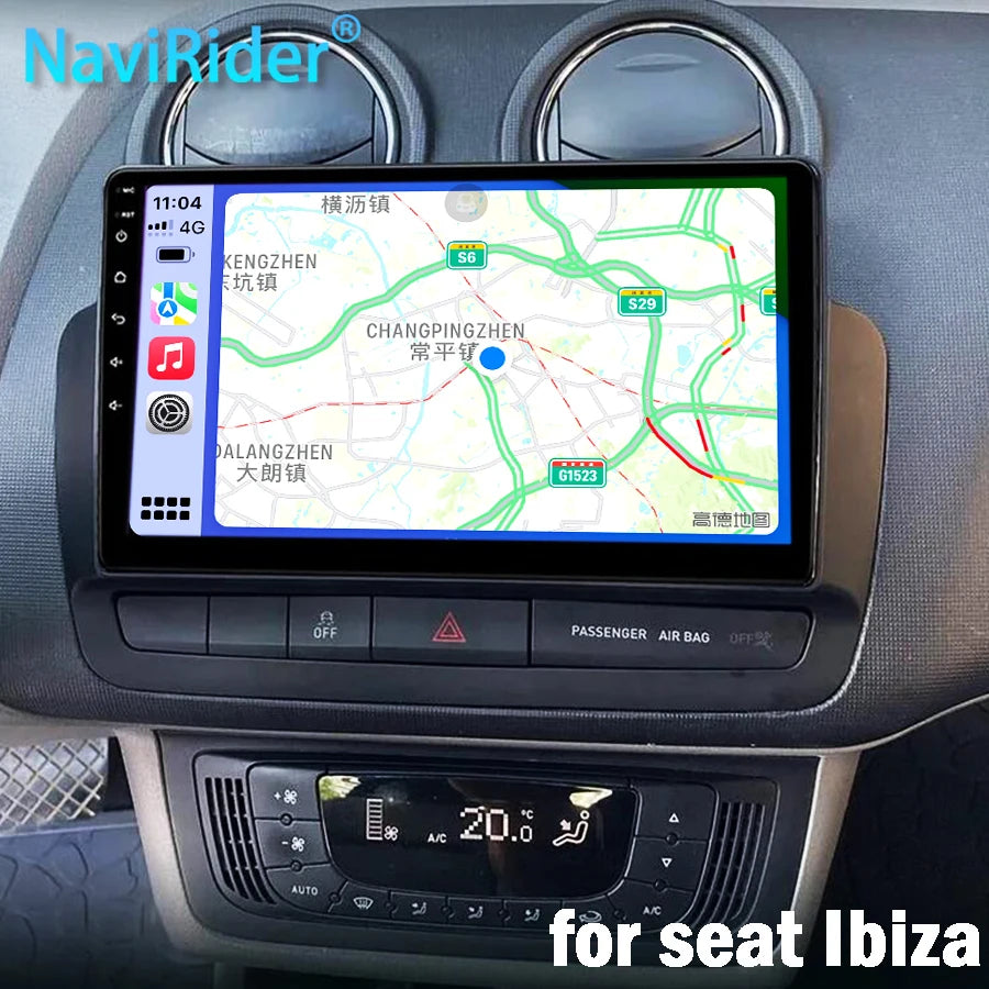 9inch Android 14 AI Voice Car Radio GPS For Seat Ibiza 2016 Multimedia Video Player Wirele