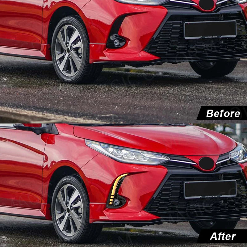 LED Daytime Running Light For Toyota Yaris Vios 2020 2021 2022 DRL Front Bumper Daylights  | AUTOKITSHOP