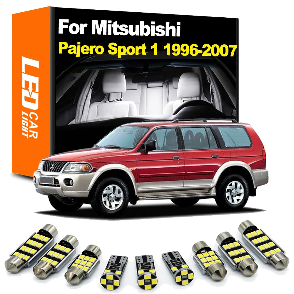 13-Piece LED Interior Light Kit for Mitsubishi Montero Shogun Pajero Sport 1 K90 1996-2007 - Canbus Dome Map Door Tru...