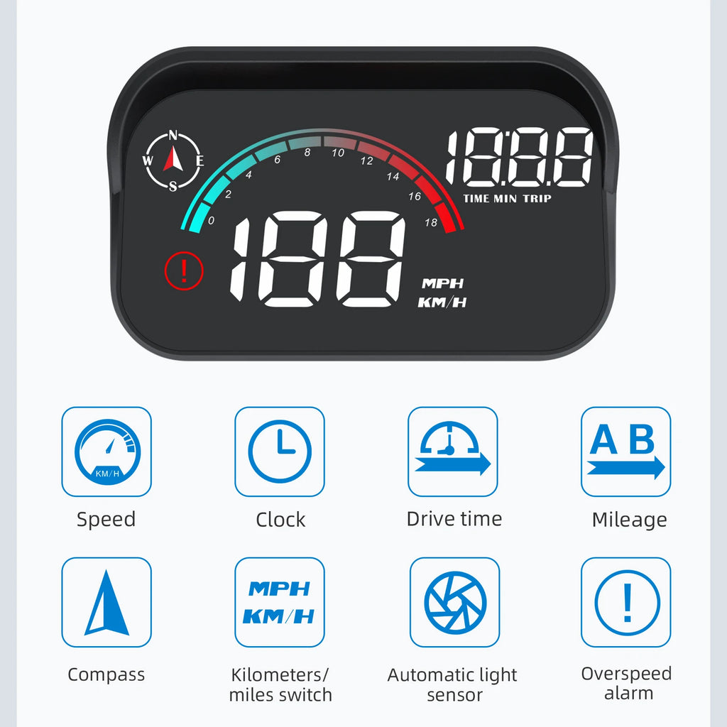 AD M22 Car GPS HUD Head Up Display Universal Digital GPS Speedometer Projection On Glass Car Spe - Automotive LED Light