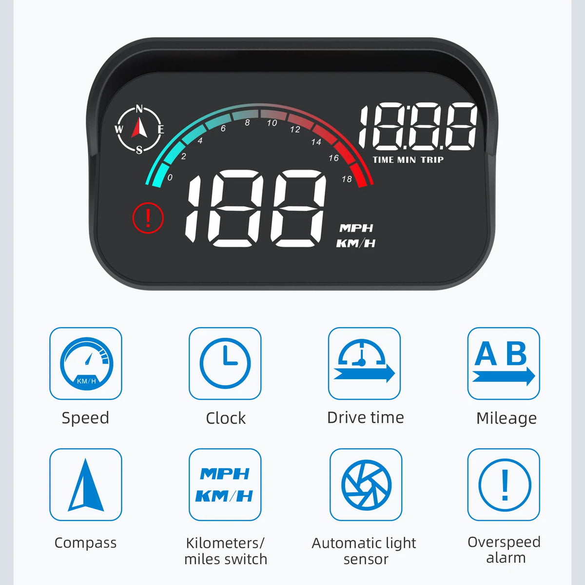AD M22 Car GPS HUD Head Up Display Universal Digital GPS Speedometer Projection On Glass Car Spe - Automotive LED Light