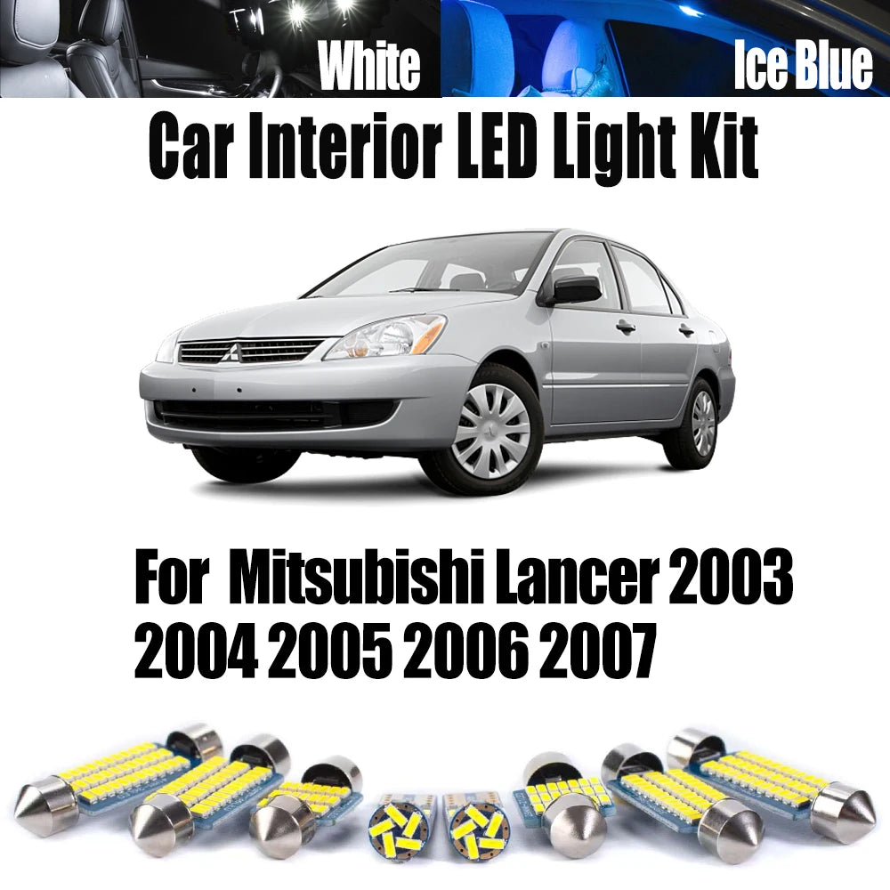 9-Piece LED Interior Light Kit for Mitsubishi Lancer - Canbus Error-Free Bulbs | AUTOKITSHOP