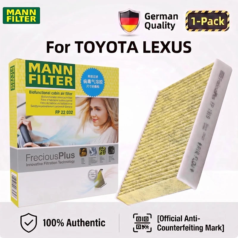 MANN FILTER FP22032 For TOYOTA Alphard Vellfire Fortuner Prius+ LEXUS ES RX UX Cabin Filte