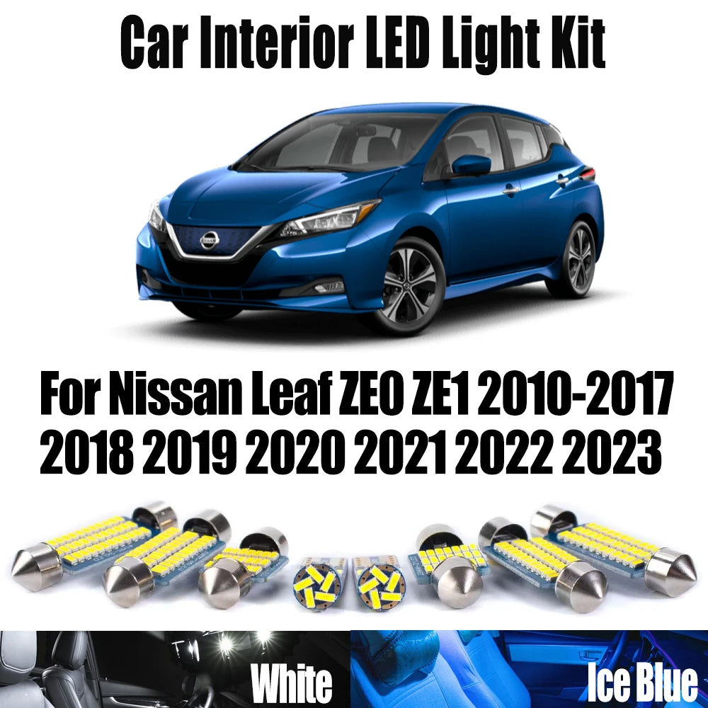 LED Interior Light Kit for Nissan Leaf ZE0 ZE1 2010- 2018 - Canbus Dome Map Door Trunk Bulbs | AUTOKITSHOP