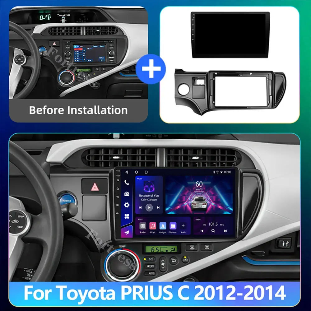Android 16 Carplay 4G WIFI Car Radio For Toyota Aqua Prius C 2011-2017 Navigation GPS Mult