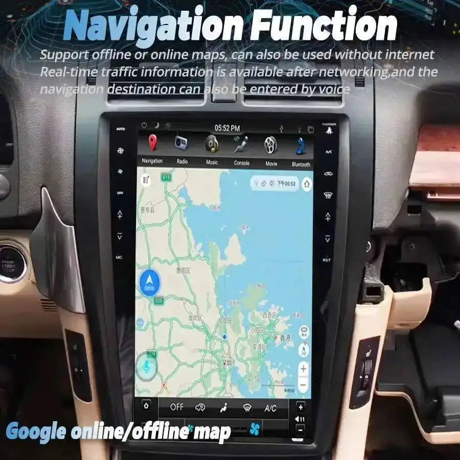13.6inch Android Car Radio Vertical Screen For Toyota Crown 13 14 2010-2018 Stereo 4G GPS  | AUTOKITSHOP