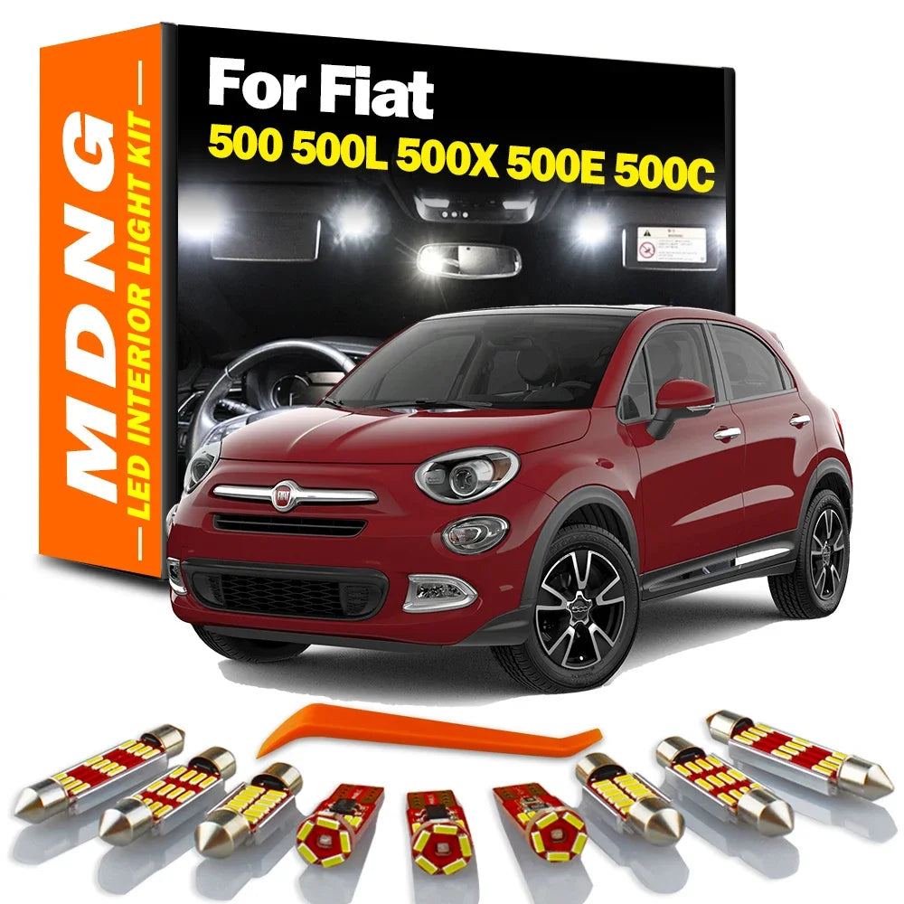 LED Interior Light Kit for Fiat 500 500L 500X 500E 500C 2007-2018 - Canbus Dome Map Door Trunk Bulbs | AUTOKITSHOP
