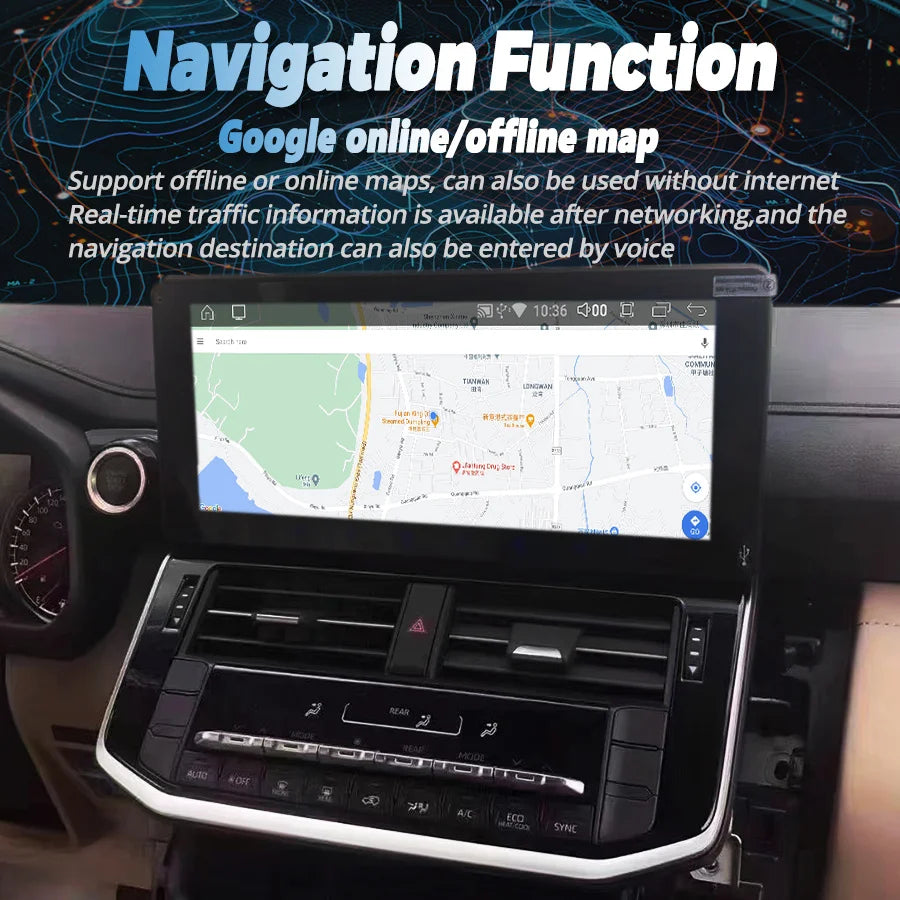 Car Radio For Toyota Land Cruiser LC300 2022 2023 QLED Screen Auto Android GPS Player Navi