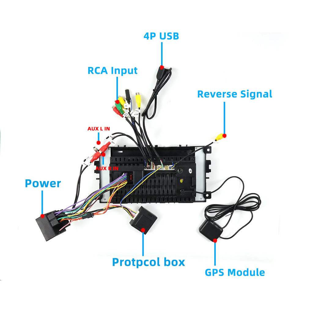 7" Android Car Radio GPS Type-C Wireless CarPlay Android Auto for Ford Focus 2005-2013 - Bluetooth Steering Control