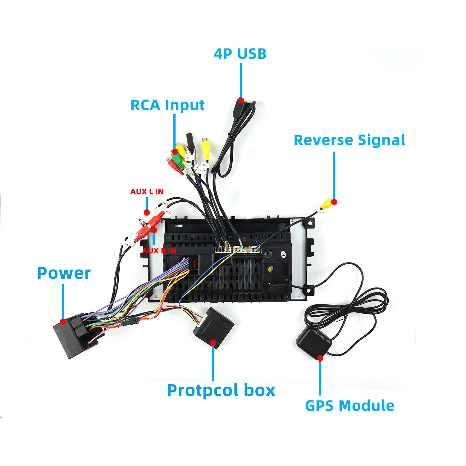7" Android Car Radio GPS Type-C Wireless CarPlay Android Auto for Ford Focus 2005-2013 - Bluetooth Steering Control